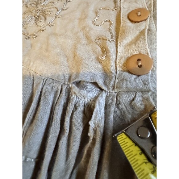 Vtg 70s CREEM Dress Hippie Boho Viscose Maxi Farmhouse Cottage core Tie Elephant - Picture 8 of 16